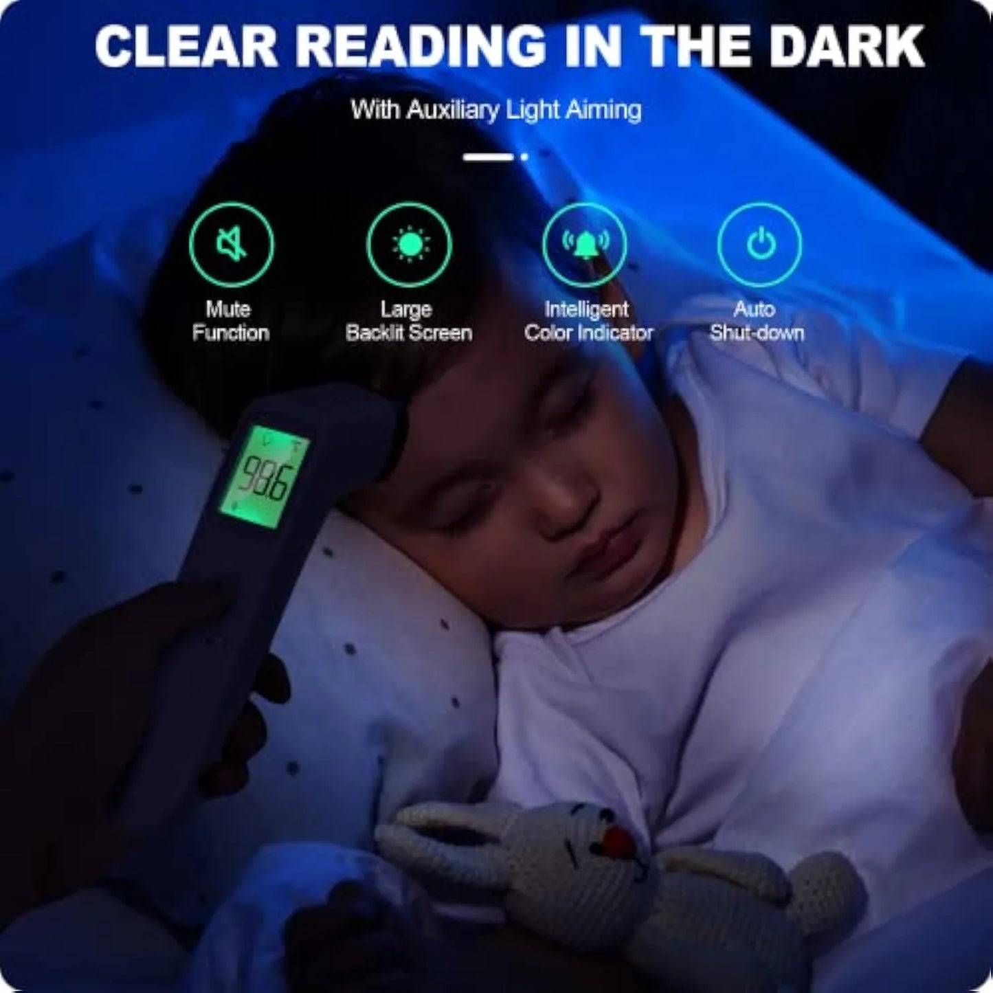 Touch-Free Infrared Forehead Thermometer – Fast, Silent, and Family-Safe, Non-contact.