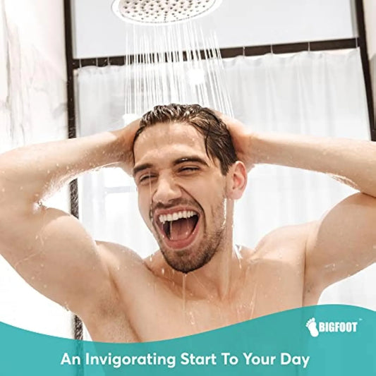 BigFoot Clear PEVA Shower Liner, Rustproof Grommets & Magnetic Weights, Odor-Free